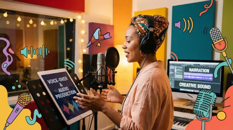 ضبط صدا، نریشن و تولید صوتی (Voice-over & Audio Production)_seenday